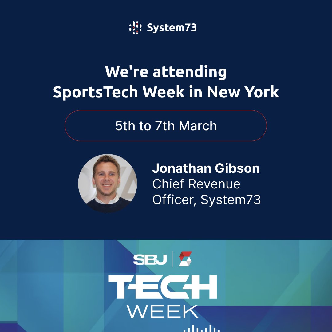 System73PolyNet's tweet photo. We're attending #SportsTechWeek in New York!👏
🗓️ Save the date: 5th to 7th March
If you're heading that way, feel free to reach out to Jonathan Gibson, System73's Chief Revenue Officer.👋 

Book your meeting at: https://t.co/U0edOtmUMm https://t.co/QrtEb2EohU