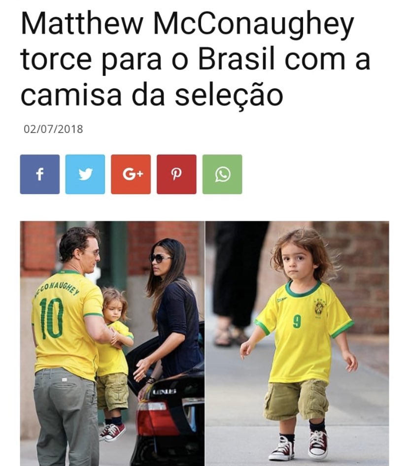 GugaNoblat's tweet photo. Cadê a notinha da comunidade no post desse reprodutor de fake news? O cara pega uma foto de um ator americano de 2018, que é casado com uma modelo brasileira e torcia para o Brasil na Copa, e espalha como se fosse uma convocação para a manifestação do Bolsonaro. E ainda se diz “jornalista” no perfil. É só mais um troll da internet à serviço do Bolsonaro espalhando mentira. E nada de notinha do Twitter como sempre. Vem ver isso aqui, @McConaughey.