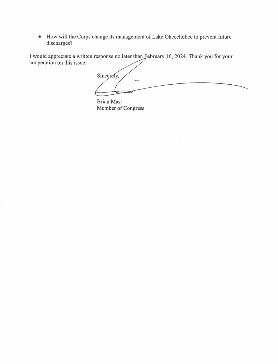🚨 The Army Corps just announced discharges from Lake O to the St. Lucie. 🚨

Floridians' health &amp; safety is again being put at risk because of their failure. I'm demanding answers on their inability to manage Lake O in a way that prevents poisoning Floridians. Stay tuned.