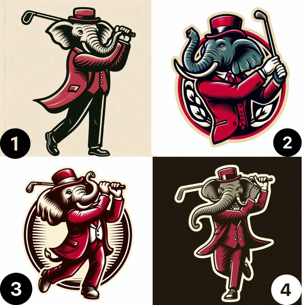 Which elephant would you rather see on an embroidery (polo, hat, pullover) comment below 👇 I want your feedback!