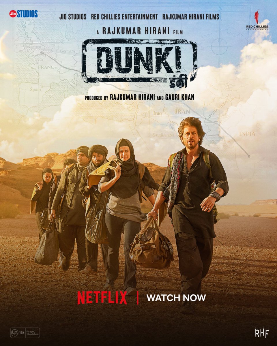 Binged_'s tweet photo. #Dunki is now streaming on @NetflixIndia

Only in Hindi, and no other Indian language

#SRK #ShahRukhKhan @iamsrk @RedChilliesEnt https://t.co/8u5bJNSdkN