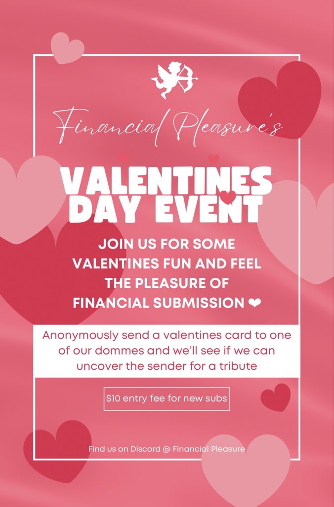 Valentines Day at Financial Pleasure is never boring.❤️💰 Come and play todays event! Link in bio • Findom Finsub Fincuck Whalesub Humanatm FinWhale •