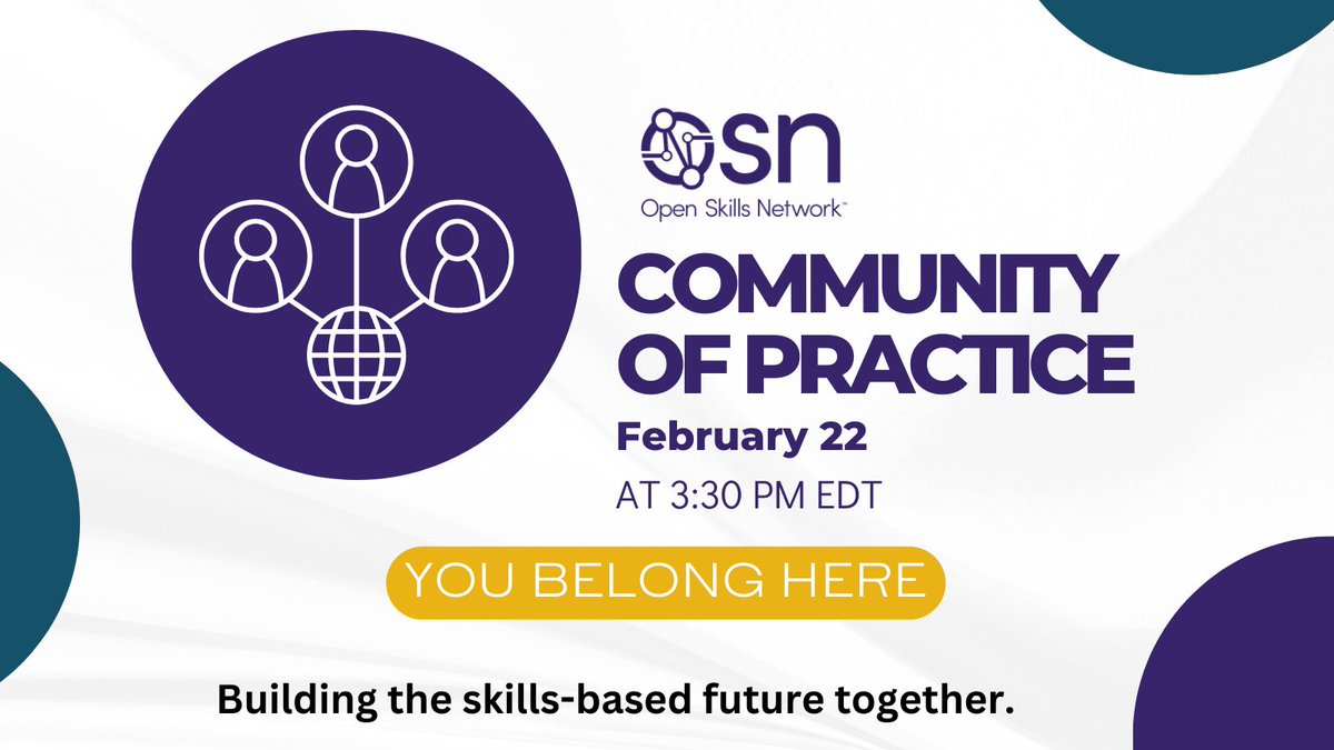 OSkillsNetwork's tweet image. We are thrilled to announce that Tyson Heath @td_heath, the Director of Credential Integrity at @wgu, will be joining our next meeting to share insights into the Unified Credential Framework.
RSVP here: openskillsnetwork.org/events