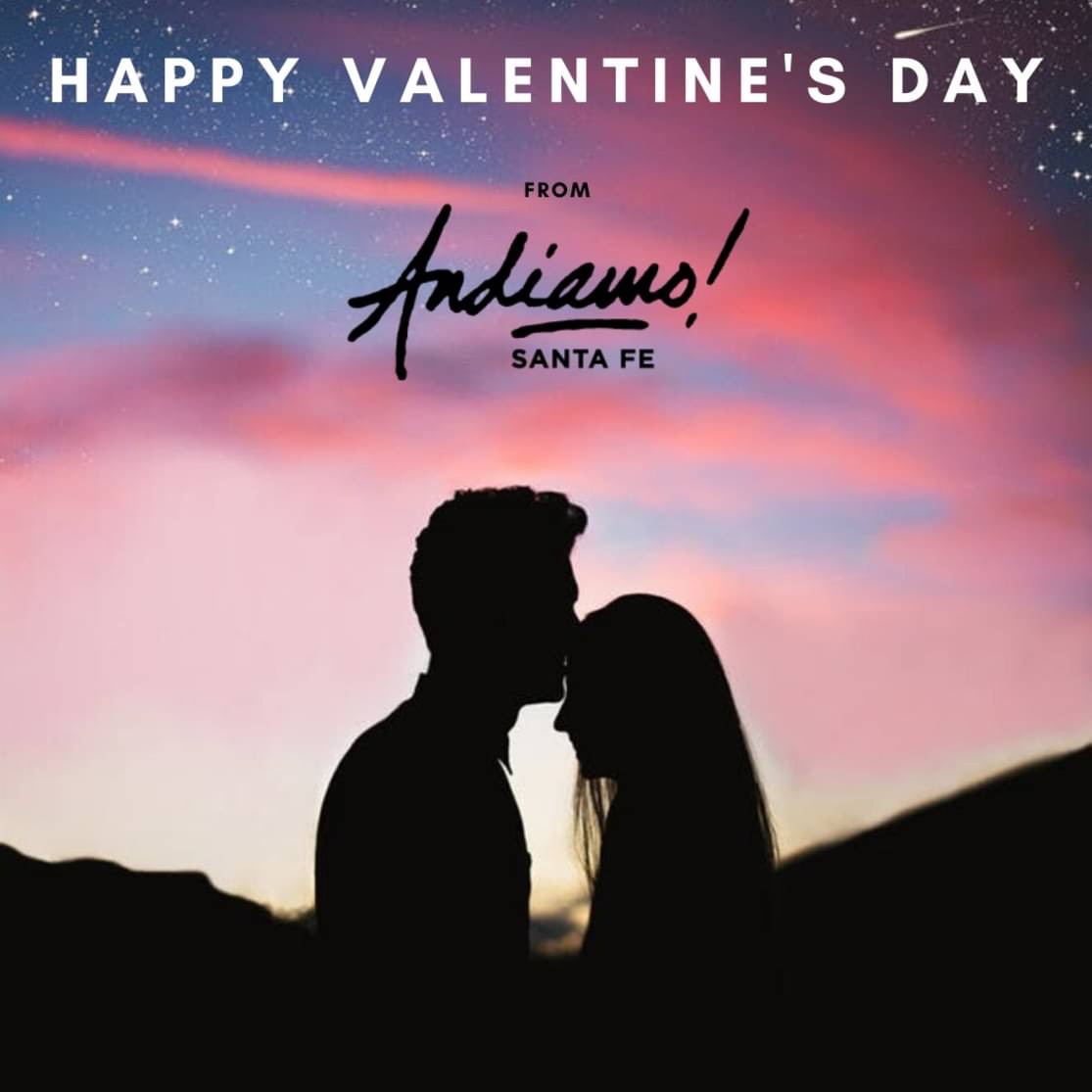 AndiamoSantaFe's tweet photo. Happy Valentine’s Day from all of us at Andiamo! Santa Fe. We have a handful of tables available for tonight’s V Day Dinner featuring a delicious prix fixe menu. If you plan on joining us, please make your reservations now at https://t.co/LZwH21soSI ❤️🥂🍝 https://t.co/kqOV77UBVb