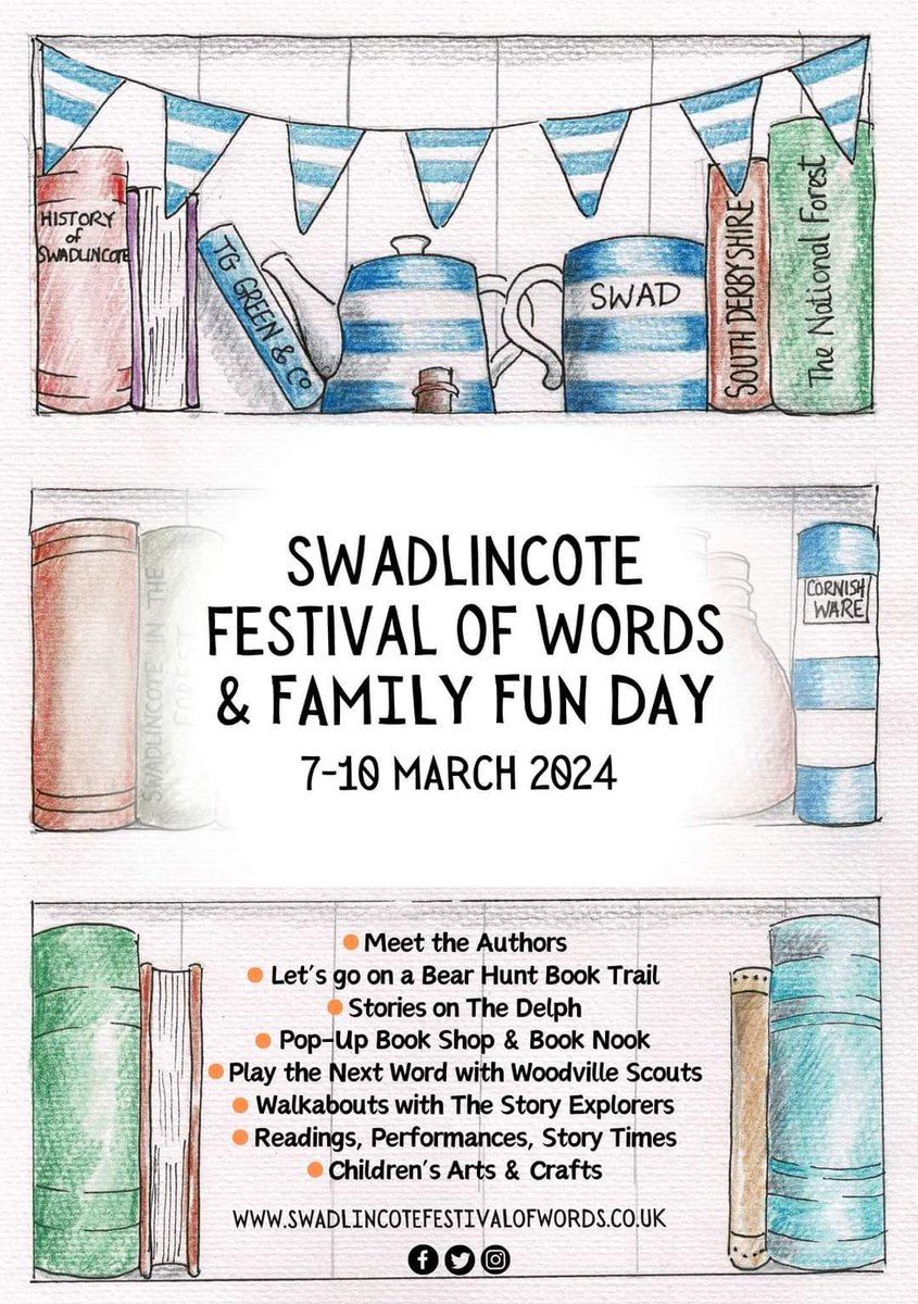 An amazing line-up: @bendavis_86 @fiSpenceArnold @DilksKerry @BerlieDoherty @millum_trevor @PaulLinnet @carylhart1 @ig_author @crystalclearjt @JSellarsLies @ChrissiePoulson @blytheface @cw1985 @sarahrward1 @pynstory @fiftiesbaby @AttieLime Visit swadlincotefestivalofwords.co.uk for more!