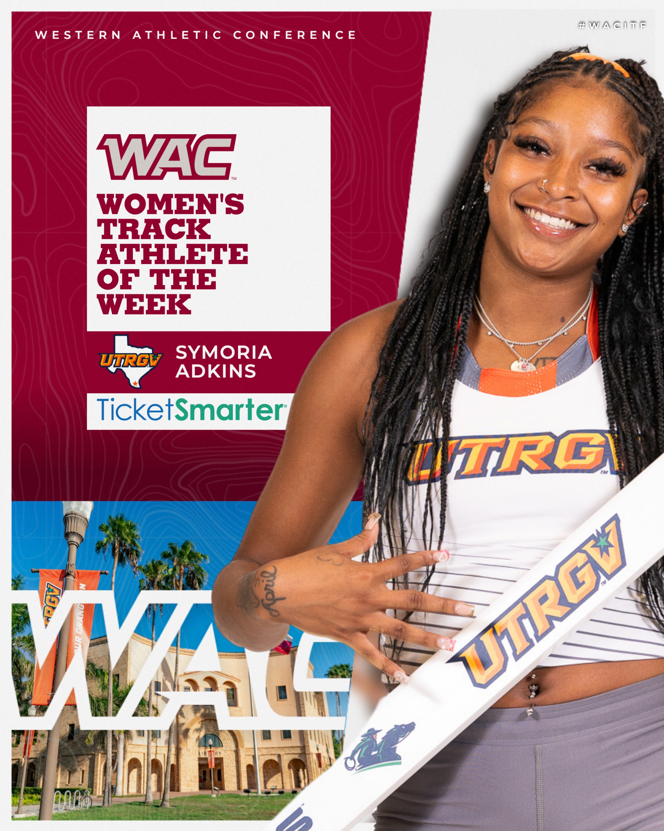 Adkins Named WAC Women's Track Athlete of the Week - UTRGV Athletics