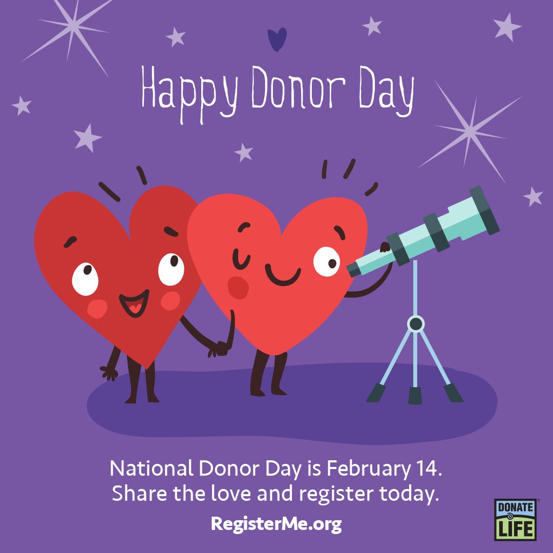 It's National #DonorDay! 💕 🔗 Share the love and register to be an organ, eye and tissue donor today: registerme.org