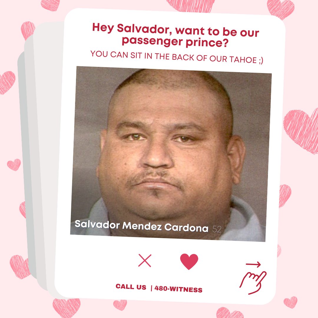 PhoenixPolice's tweet photo. Want an extra $1,000? Help us find these suspects. We really want to treat them this #ValentinesDay! 💕🚔

If you have any information on the whereabouts of these suspects, please contact Silent Witness at 480 - WITNESS.

#PhoenixPolice #SilentWitness #Valentine #Valentines https://t.co/VCKVKnwF4L