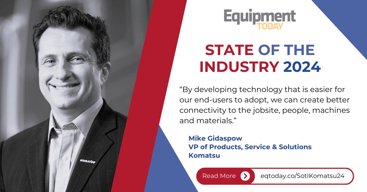 #ICYMI: Mike Gidaspow, VP of products, service & solutions, @komatsuconstrna talked with the our team about the #construction industry, looking back at 2023 and toward 2024. Check out his full interview here >> bit.ly/3tSRg6M | @4ConstructnPros #ETStateoftheIndustry