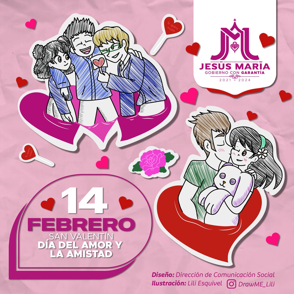 ¡Hoy celebramos el #DíaDelAmoryLaAmistad en Jesús María! 💕 Recordemos el legado de amor y valentía de San Valentín, quien desafió al poder por el amor verdadero. ¡Que este día esté lleno de amor y amistad para todas y todos! 🌹#GobiernoConGarantía
