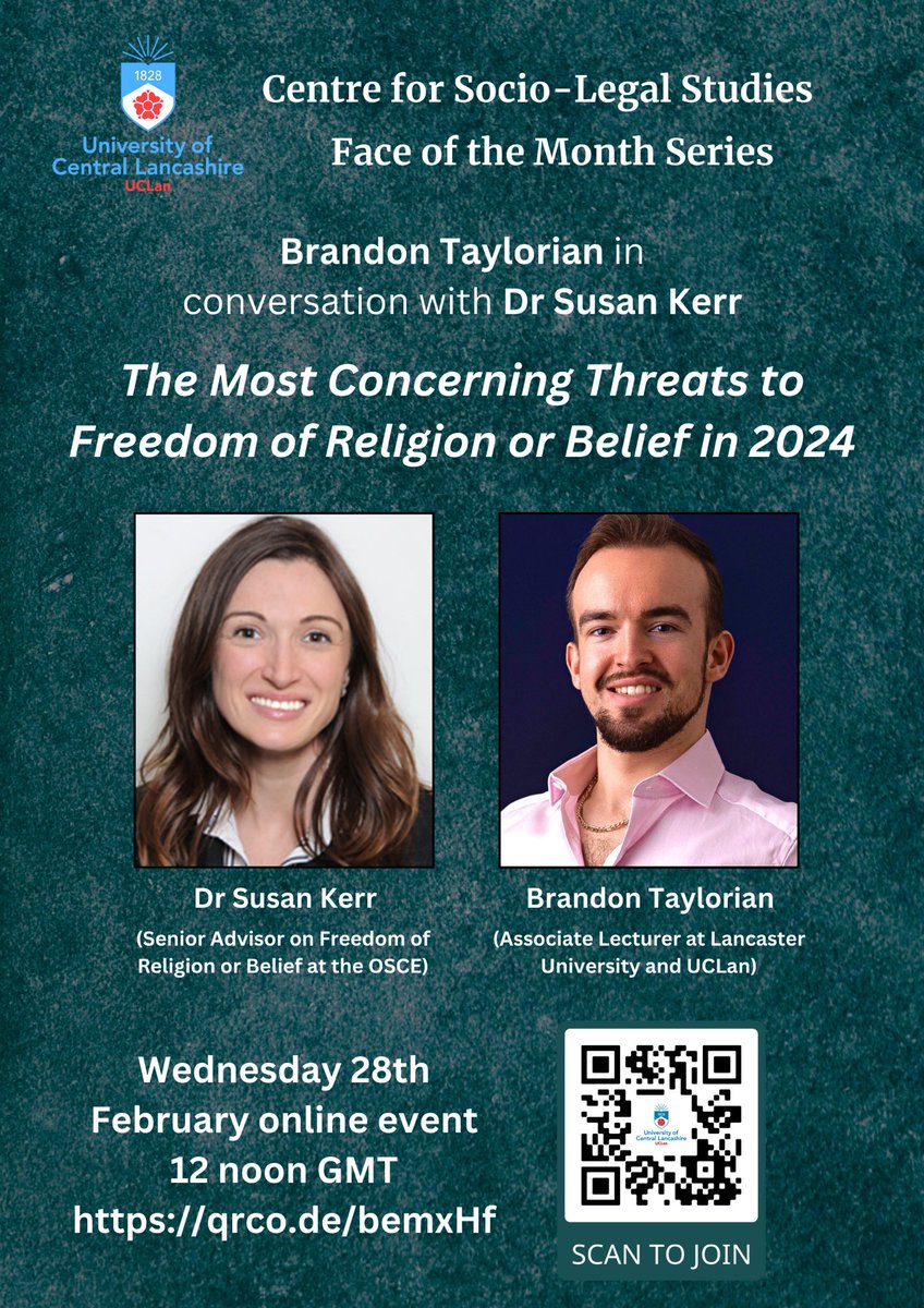 I am pleased to announce that on 28th February, I will be speaking with Dr Susan Kerr on the most concerning threats to freedom of religion or belief in 2024.

Please register for this virtual event at this link: events.teams.microsoft.com/event/b92dc683…

#humanrights #religiousfreedom #FoRB #OSCE