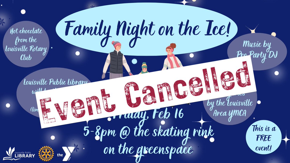 LouisvilleLib's tweet photo. Unfortunately, the weather isn't quite right for an event at the skating rink. https://t.co/E50MXJF3We