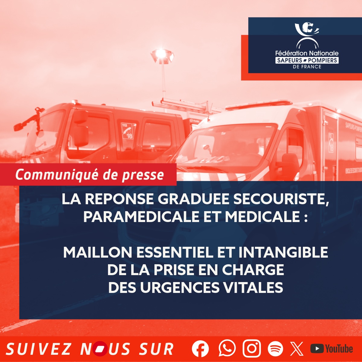 Pompiers de France (@pompiersfr) on Twitter photo #CommuniquéPresse | Face à la demande de #secours, la réponse graduée secouriste, paramédicale et médicale est le maillon essentiel et intangible de la prise en charge des urgences vitales.
▶️ pompiers.fr/la-reponse-gra… #CommuniquéPresse | Face à la demande de #secours, la réponse graduée secouriste, paramédicale et médicale est le maillon essentiel et intangible de la prise en charge des urgences vitales.
▶️ pompiers.fr/la-reponse-gra…