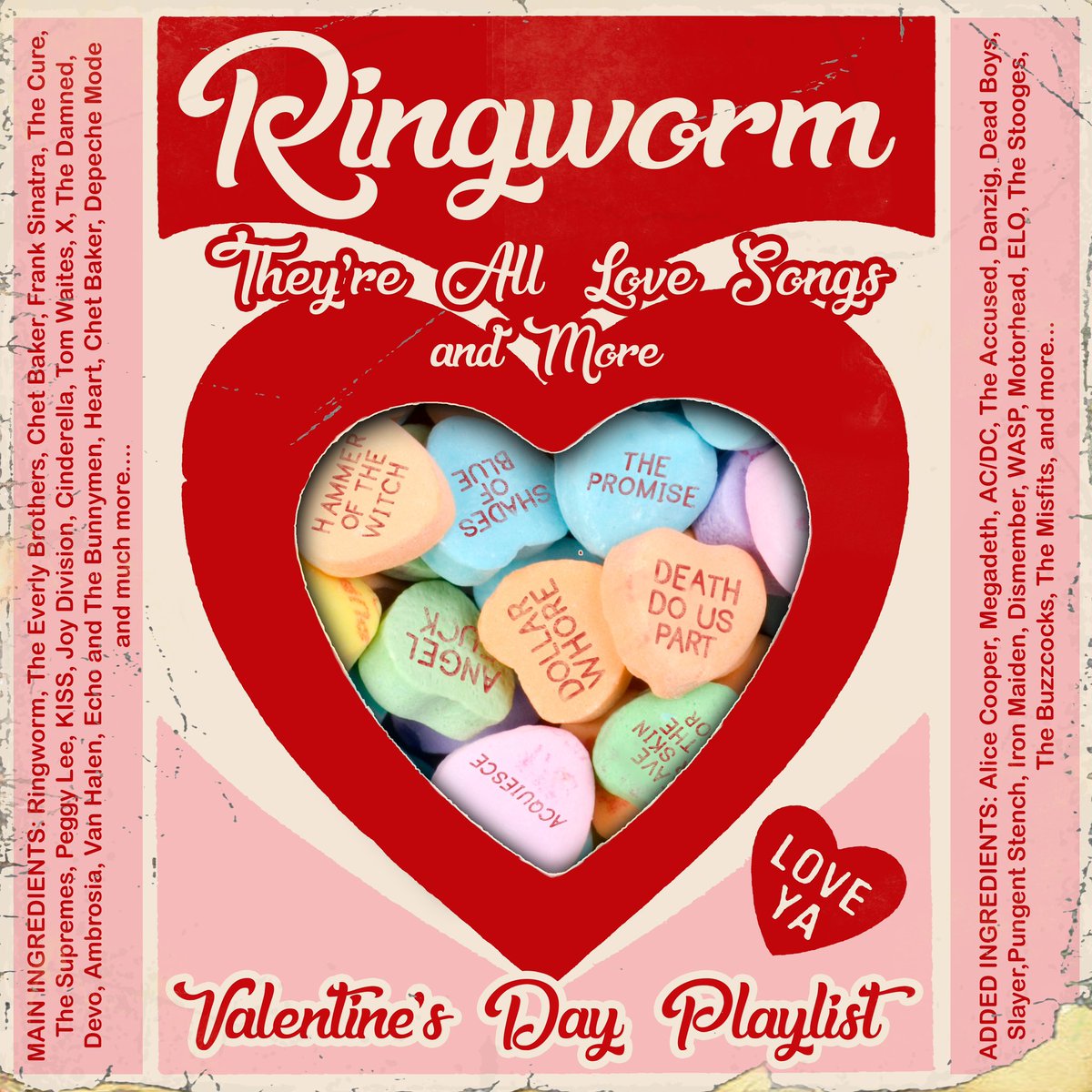 Humanfurnace13's tweet photo. Ringworm’s Valentine’s Day Spotify playlist is up now! Loves a wild ride, so is this playlist. #genxerswillgetit 
https://t.co/DUX4DdJOHV https://t.co/QWV7YDYJnN
