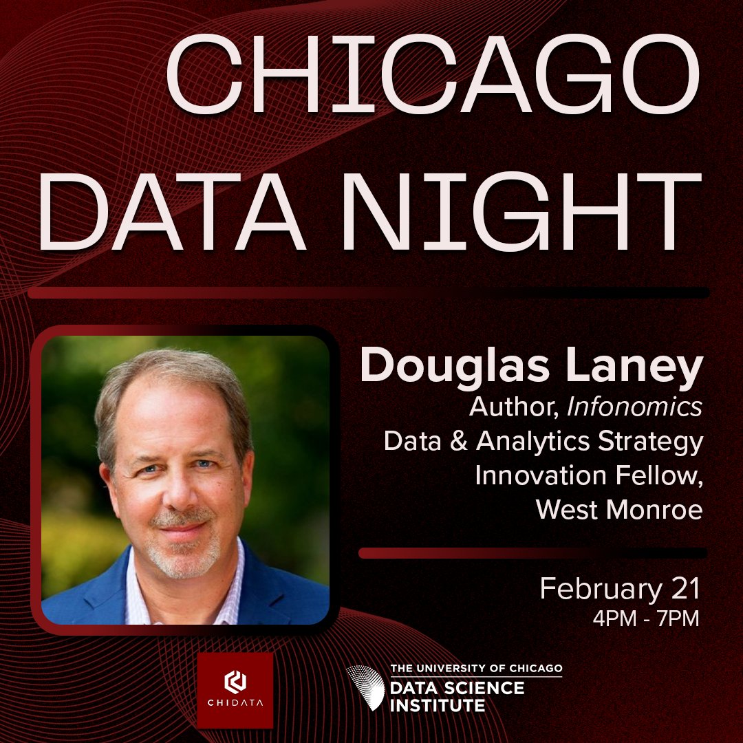 Next week's Chicago Data Night will discuss how to properly monetize, manage, and measure data as an enterprise asset RSVP for Douglas Laney’s (@Doug_Laney) captivating presentation @ChiDataLab