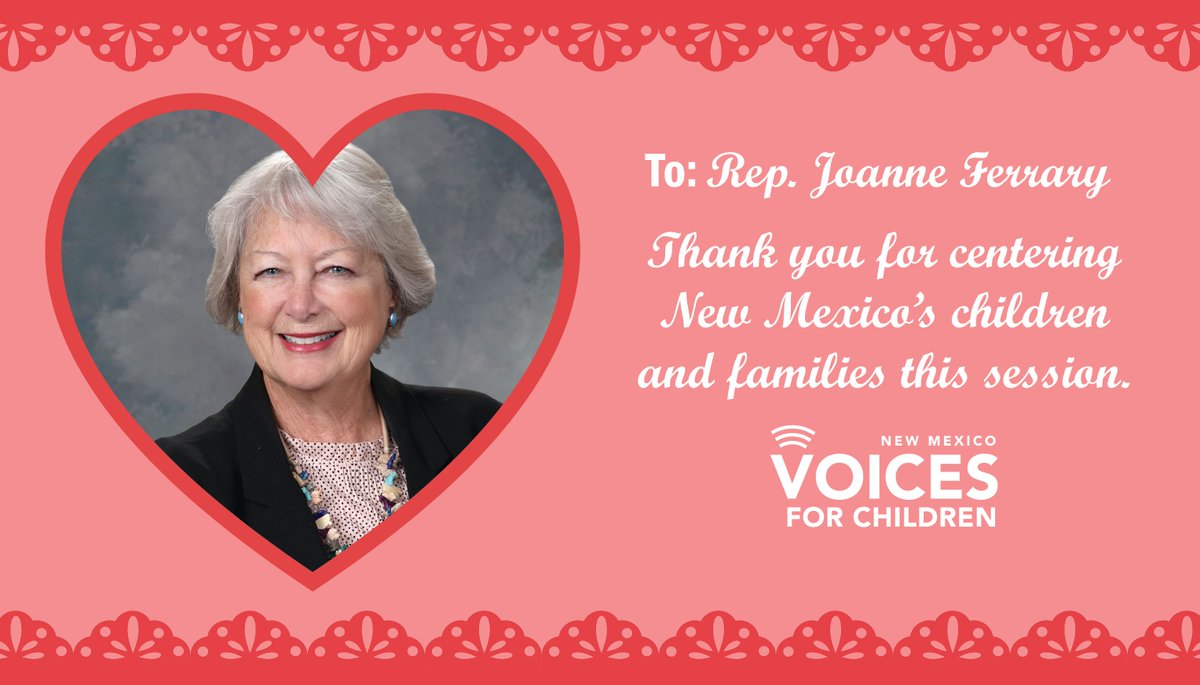 @RepGailChasey Rep. <a href="/rjferrary53/">Joanne Ferrary</a>, you're our Valentine this year! Thank you for your work for NM's families and children this session ❤️ #nmleg #nmpol