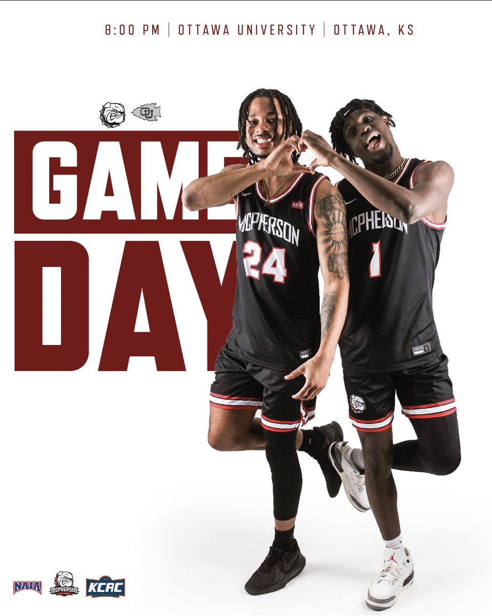 🚩 GAME DAY 🚩

🆚 Ottawa University 
⏰ 8:00 PM
📍 Ottawa, KS
📺kcacnetwork.com/mcpherson/
📊ottawabraves.com/sidearmstats/m…
#BulldogPride
