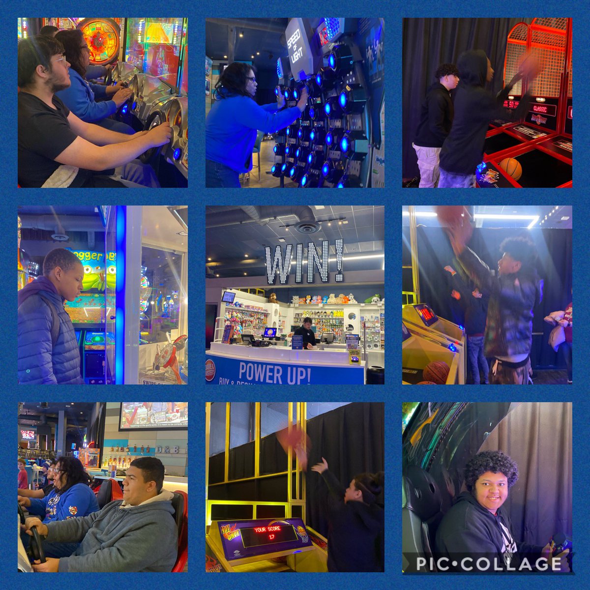 NicNordquist16's tweet photo. Students from A-Venture Academy who earned enough points in our PBIS Attendance Challenge were rewarded with a fun afternoon at Dave &amp; Busters today! We are so proud of their commitment to show up and attend their classes! #attendancematters @AVenturePVD @pvdschools https://t.co/rCRADqbdQc