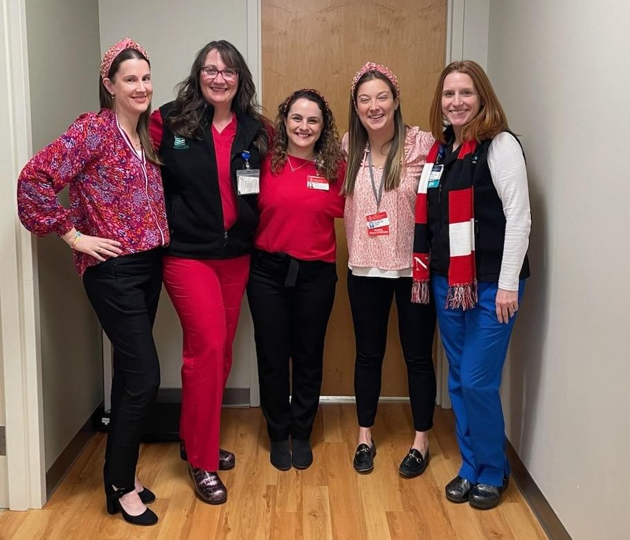 Our breast cancer team celebrated Valentine's Day in red, showing the warmth and love within the team and towards our patients. #breastcancer #ValentinesDay