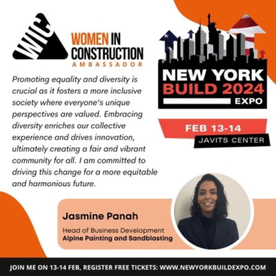 We're proud to have Jasmine represent as an ambassador for New York Build, the leading construction and design show for New York. 

#newyorkbuildexpo #womeninconstruction #ambassadors #alpinepainting