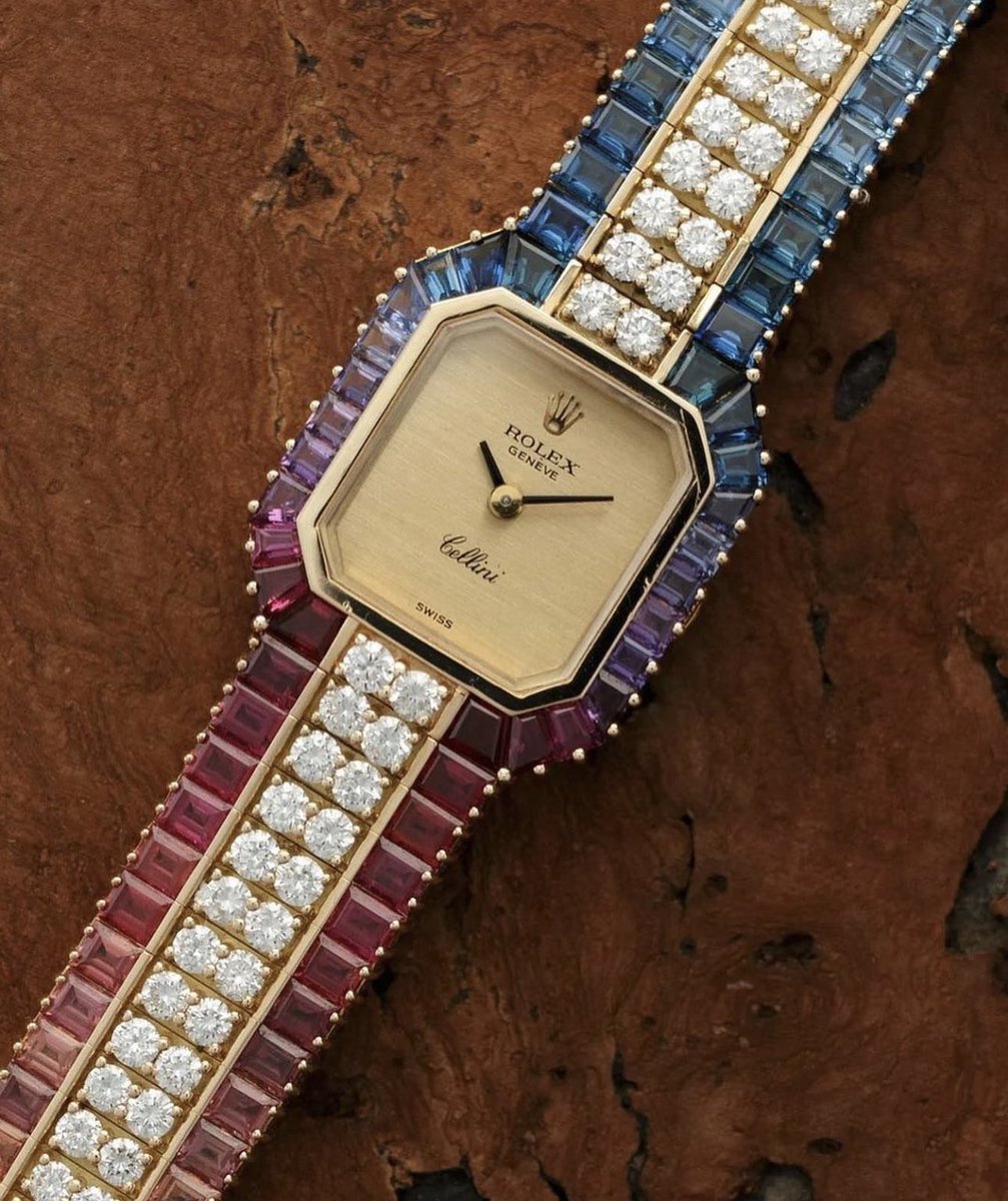 oldClassicl's tweet photo. the rare rainbow rolex cellini https://t.co/zLUNjrtPOc