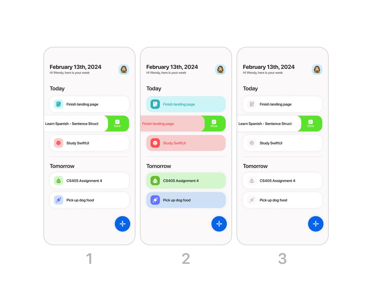 back working on my todo app. wanted to switch up the ui now need help deciding on the direction for the main screen.

what do you guys think? poll in this thread 👇