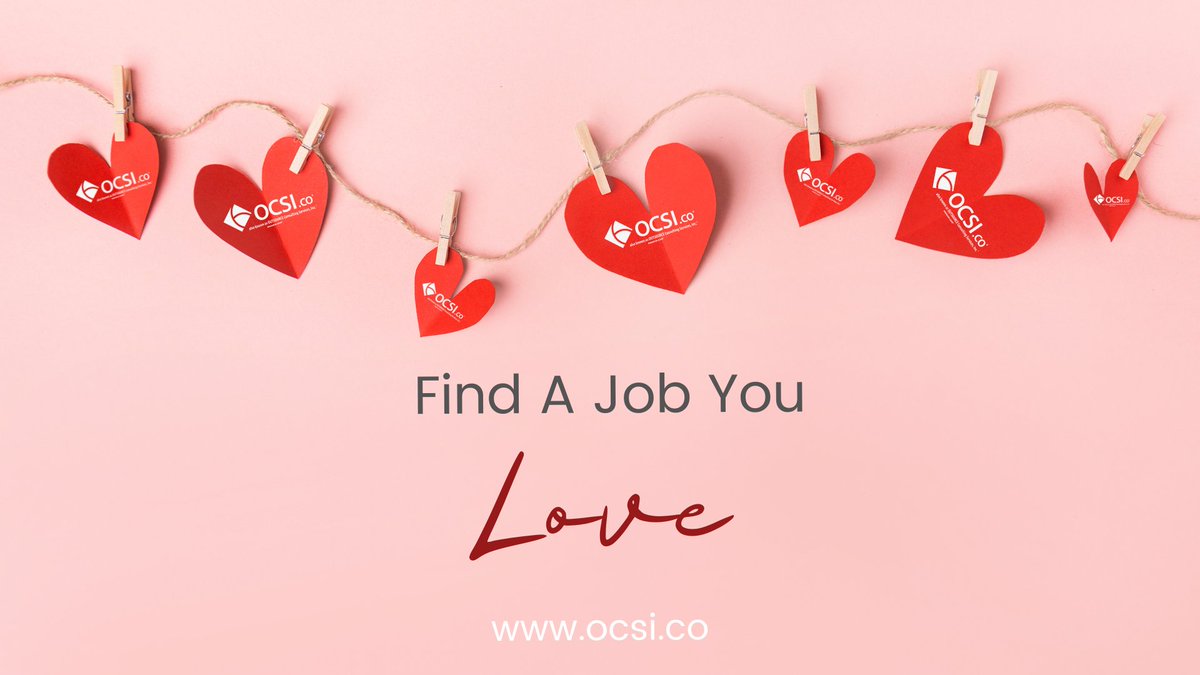 This Valentine's Day, give yourself the gift of true love - a career you're passionate about! Let OCSI.co help you find your perfect job match. ❤️ ocsi.co/job-seekers/

#TeamOCSIco #OCSIcoJobs #ValentinesDay #FindAjobYouLove #JobSeekerTips #Careers #Staffing