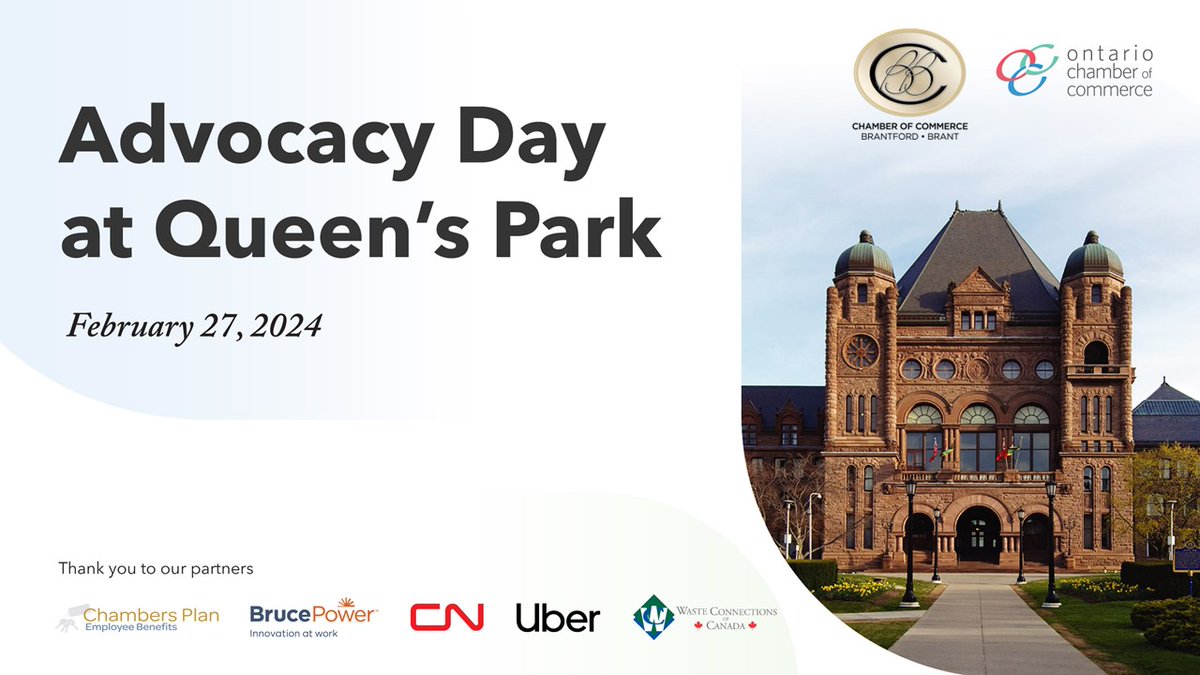 Next week, the #ONChamberNetwork will kick off the ninth annual Advocacy Day. We look forward to meeting with elected officials from all parties to discuss business priorities, ideas, and concerns of local communities. #AdvocacyMatters