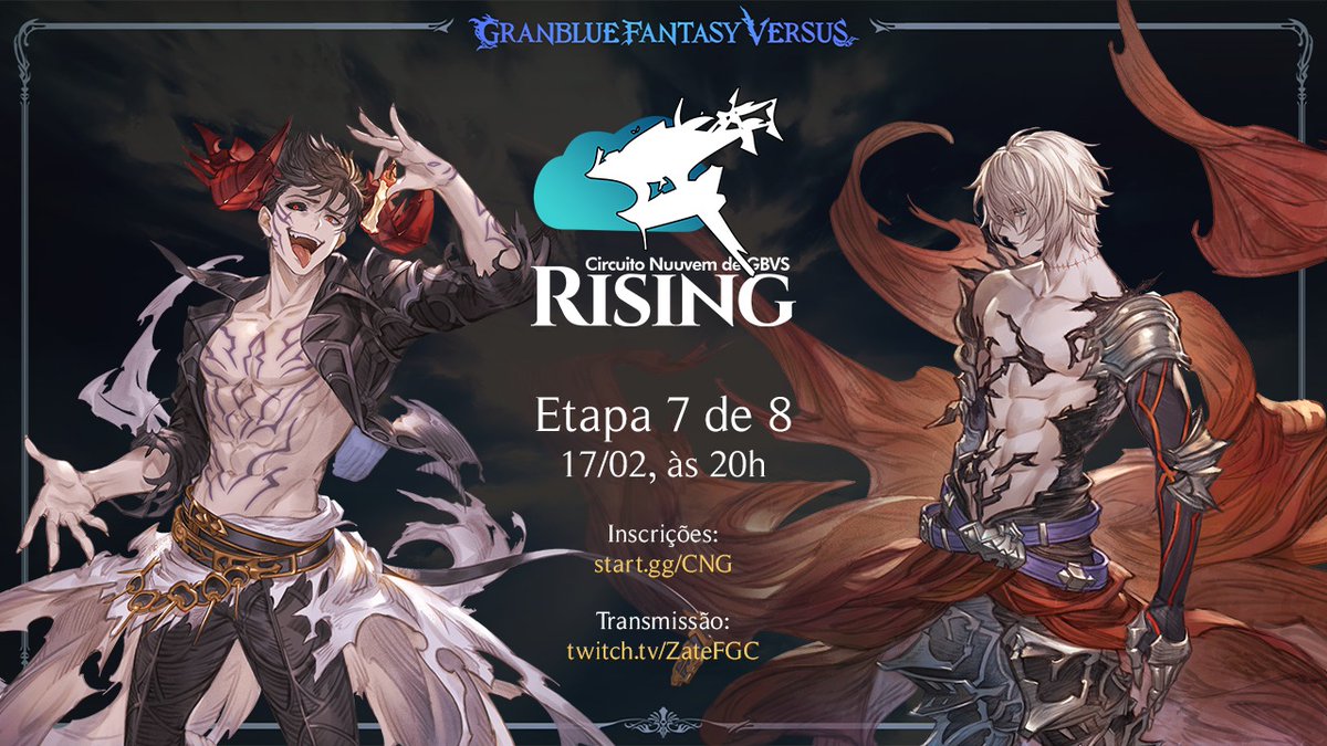 Inscrições abertas para a 7ª Etapa do Circuito Nuuvem de GBVS Rising!

Data: Sábado (17/02) às 20h (UTC-3)
Link: start.gg/CNG
Discord: discord.gg/e5Xhz7hxye
Stream: twitch.tv/zatefgc

Penúltima etapa... e a última antes da 2B 👀

Abierto para toda Sudamerica 🫡