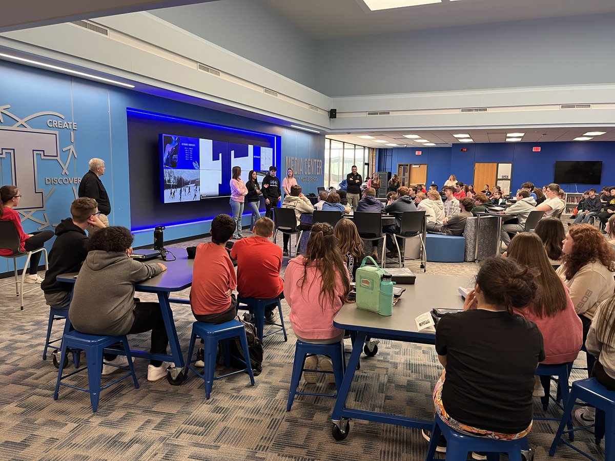 dr_zebrasky's tweet photo. A great afternoon at TMS!  High School Career and Tech Ed students from Sports Rehab and Early Childhood Education speaking to 8th graders!  Scheduling begins soon.  Ask your counselor for more info! #CTEMonth #thscteolympics @thstrinitypride @TRINITY_MLUCAS @TMSTrinityPride https://t.co/oqW4EPmARm