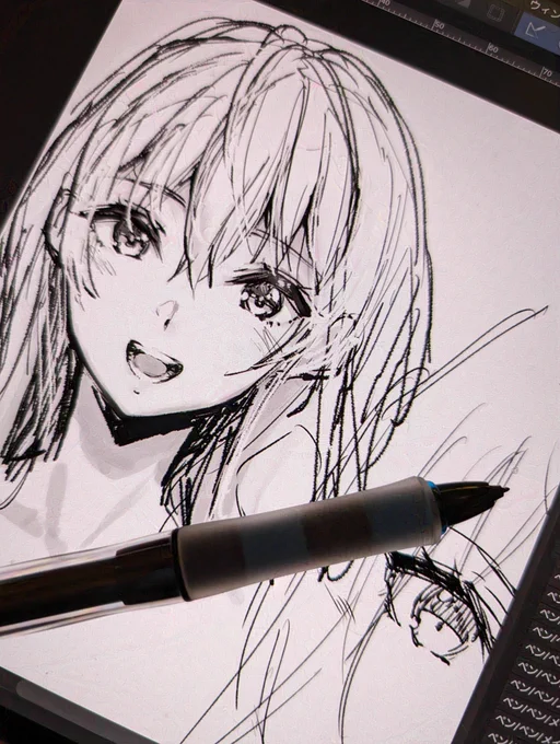 絵柄の模索をしてみては何か違うなぁって言う作業。好きな絵と描ける絵は違うからな… 