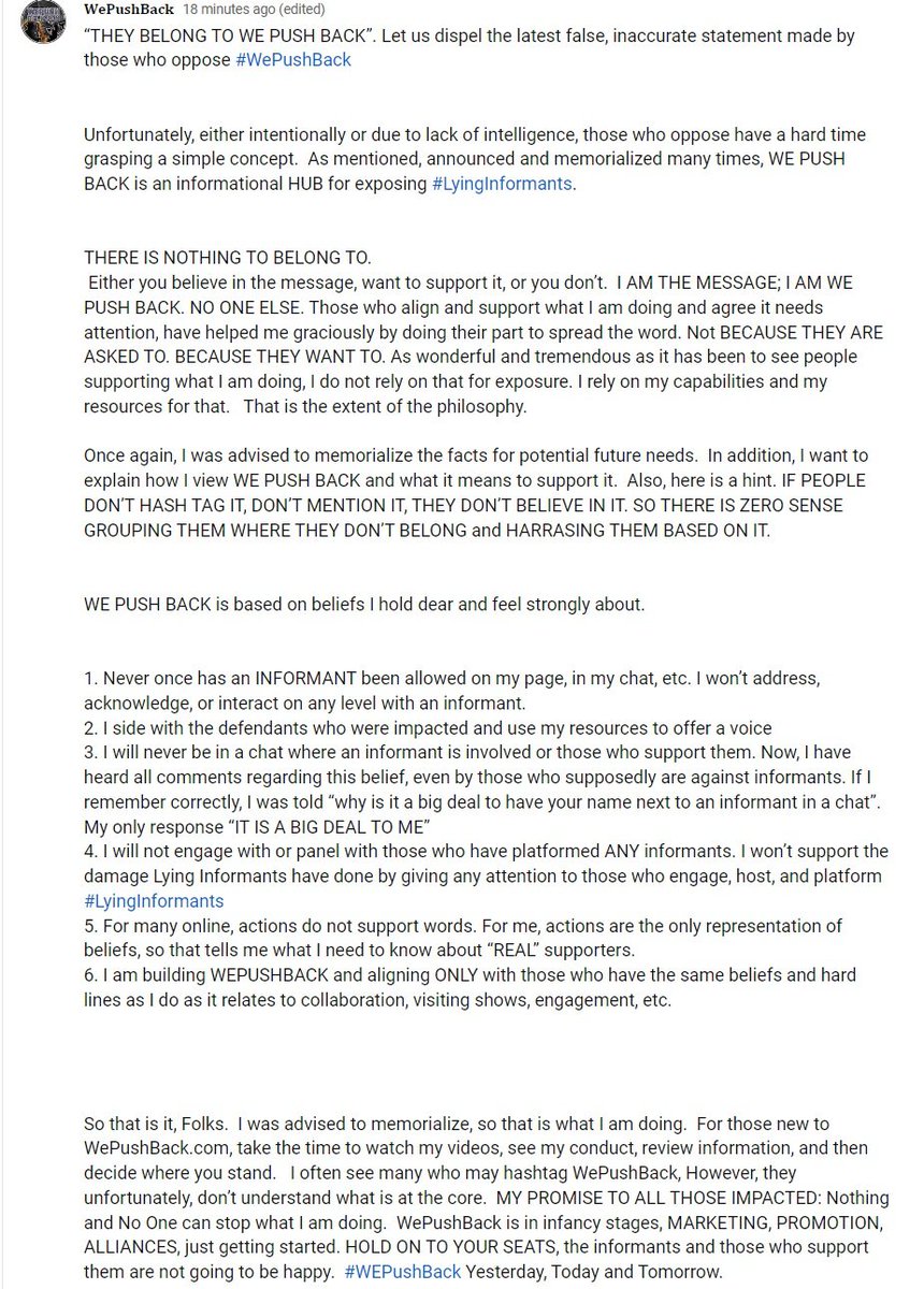 WePushBack1's tweet image. #WEPUSHBACK 
youtube.com/@WePushback

Wepushback.com

#lyinginformant #lyinginformants