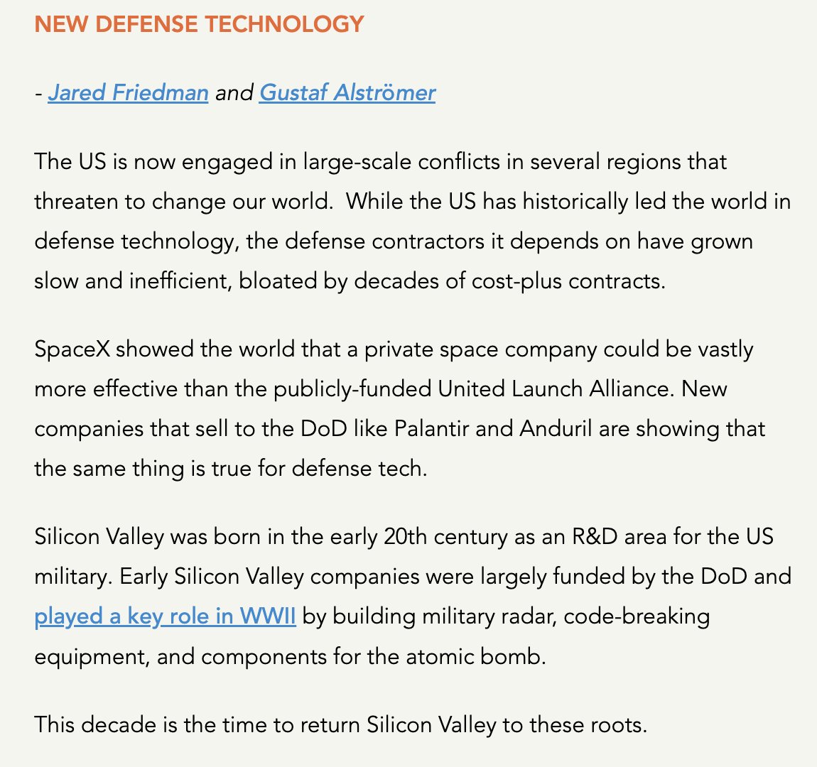 paulbiggar's tweet photo. The US is partnering in Israel's genocide of Palestine, destabilizing the region, bombing countries without an international mandate, and @ycombinator's response is to issue a call for new military tech. Disgusting and shameful https://t.co/95EpQBTgV9