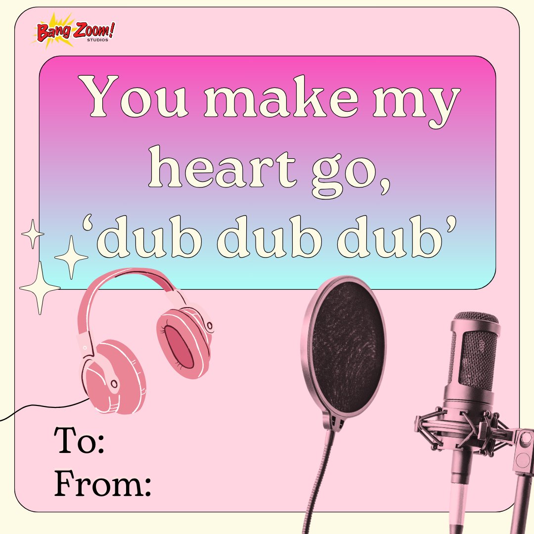 BangZoom's tweet photo. Is your Valentine this year into Voice Over? They will definitely fall head over heels when you share one of these with them! ๐
#bangzoomstudios #postproduction #valentinesday #dubbing #voiceover https://t.co/TBlvSafy1F