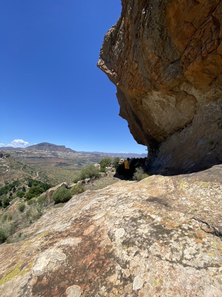 DyffrynTafGeog's tweet photo. A visit to Mt Moorosi today. After being greeted and briefed by the local Chief, we set on our way. We made the steep ascent to the top to see the historical baths, local caves and ruins of a fortification, alongside the stunning 360 degree views. #PrideofPlace2024 #Sebakasahaeso https://t.co/1FF7LeKS4V