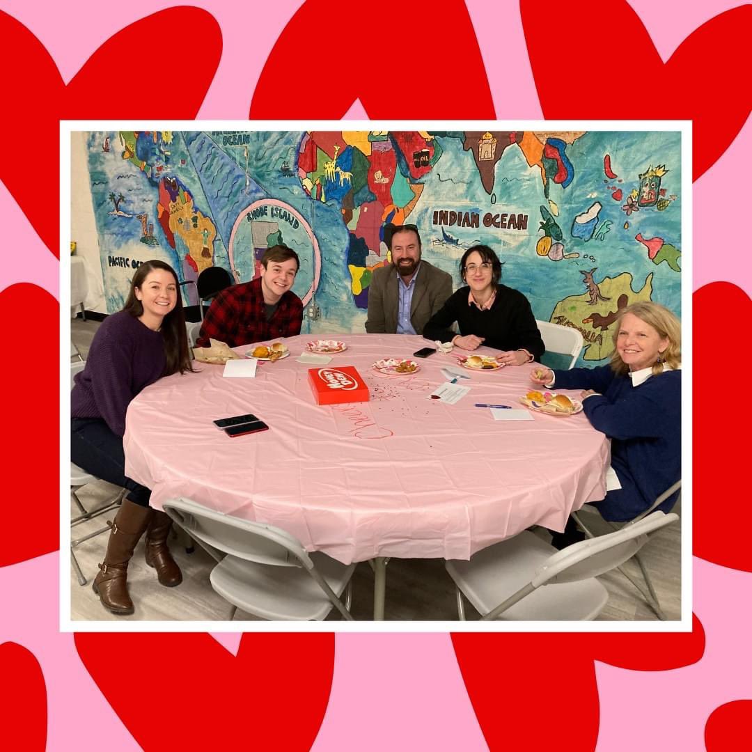 tidesfamilysvs's tweet photo. Happy Valentine's Day from your friends at Tides Family Services! 😍
Our team celebrated "Love Day" by gathering together for a potluck in Pawtucket today. ❤️ #TeamTides https://t.co/ujE1LWIFwB