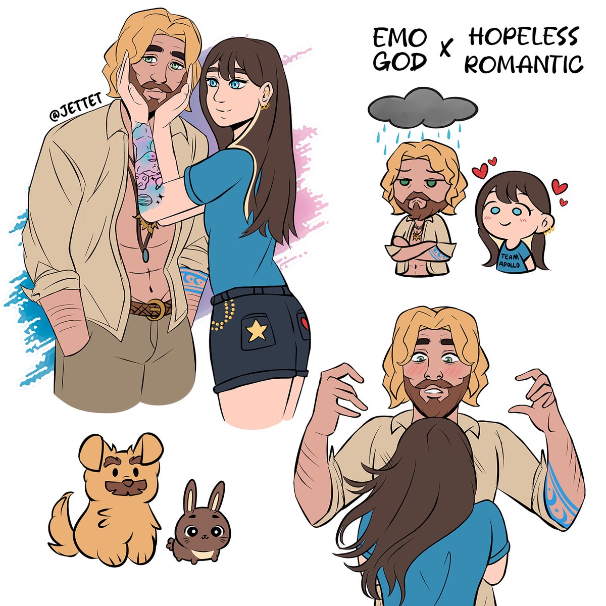 _Jettet_'s tweet photo. My OC with Apollo from Stray Gods because is Valentine's Day 🥰 https://t.co/cpKAMYAJX5