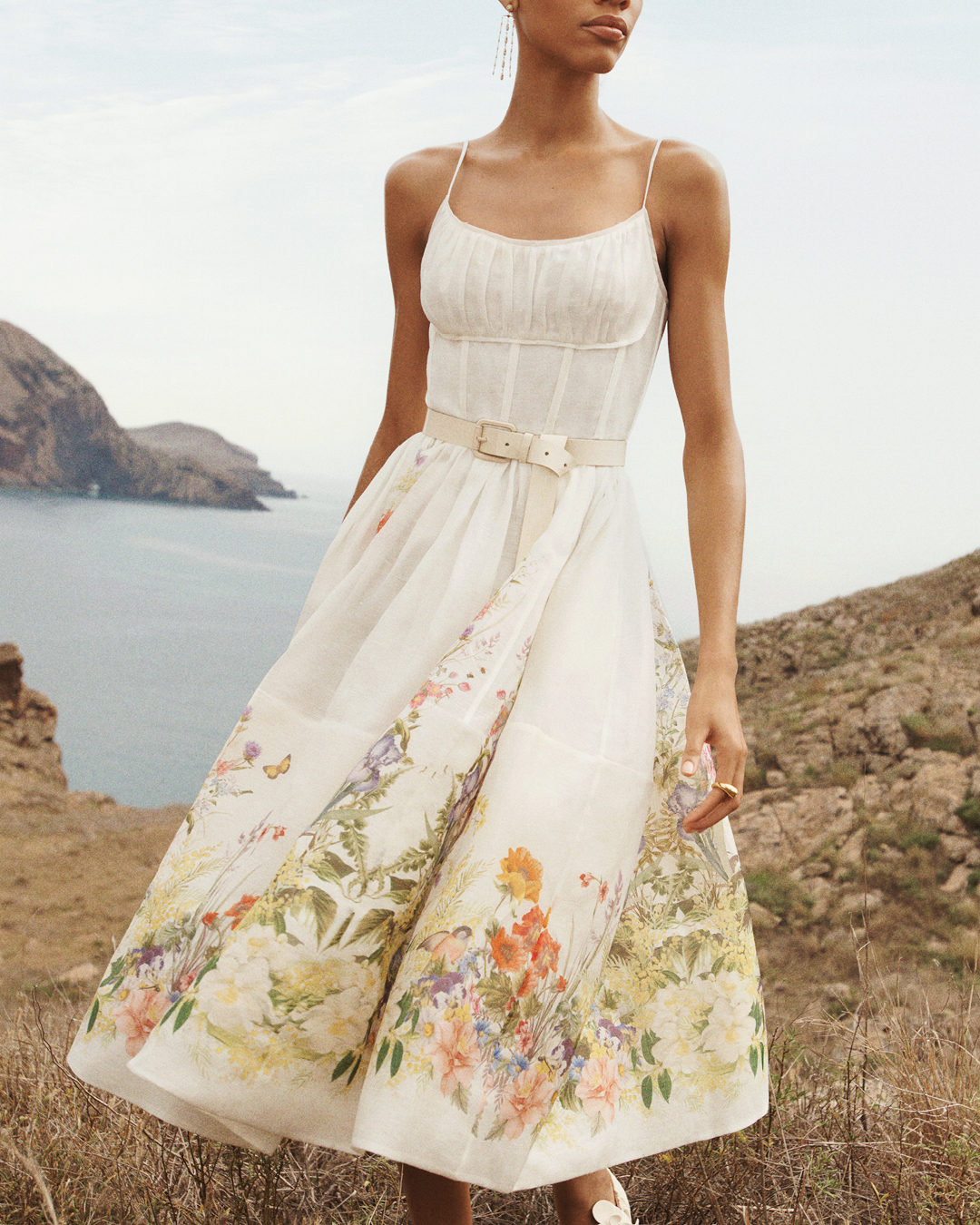 ワンピース ZIMMERMANN Woman Dress Natural 0872DF242 NATIRIS Zimmermann Eden Belted Flip Dress in Natural Iris | REVOLVE