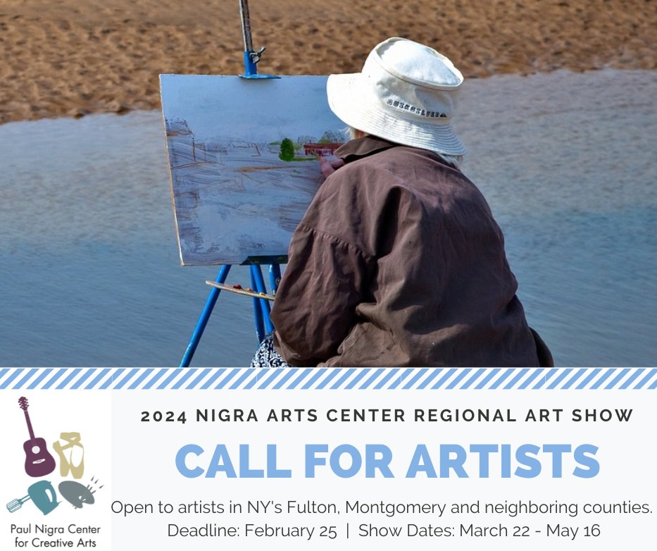 Reminder to local artists: the deadline to submit to our 2024 #RegionalArtShow is coming up! We are seeking work by artists from New York’s Fulton, Montgomery and neighboring counties.  Visit pncreativeartscenter.org/art-shows to enter your work before Feb. 25 – less than a week away!