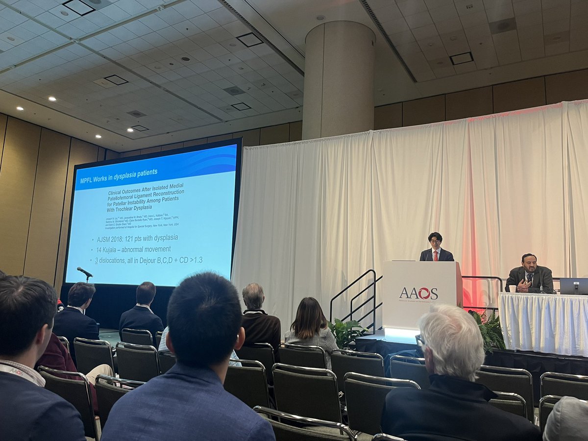 At #AAOS2024, JUPITER PI Shital Parikh moderated the Showdown on Patellar Instability with participating surgeons <a href="/DrMihoTanaka/">Dr. Miho J. Tanaka</a> <a href="/SethLShermanMD/">Seth L Sherman, MD</a>, as well as Dr. Jason Koh and Dr. David Dejour! Great debates on tibial tubercle transfers and trochleoplasties!