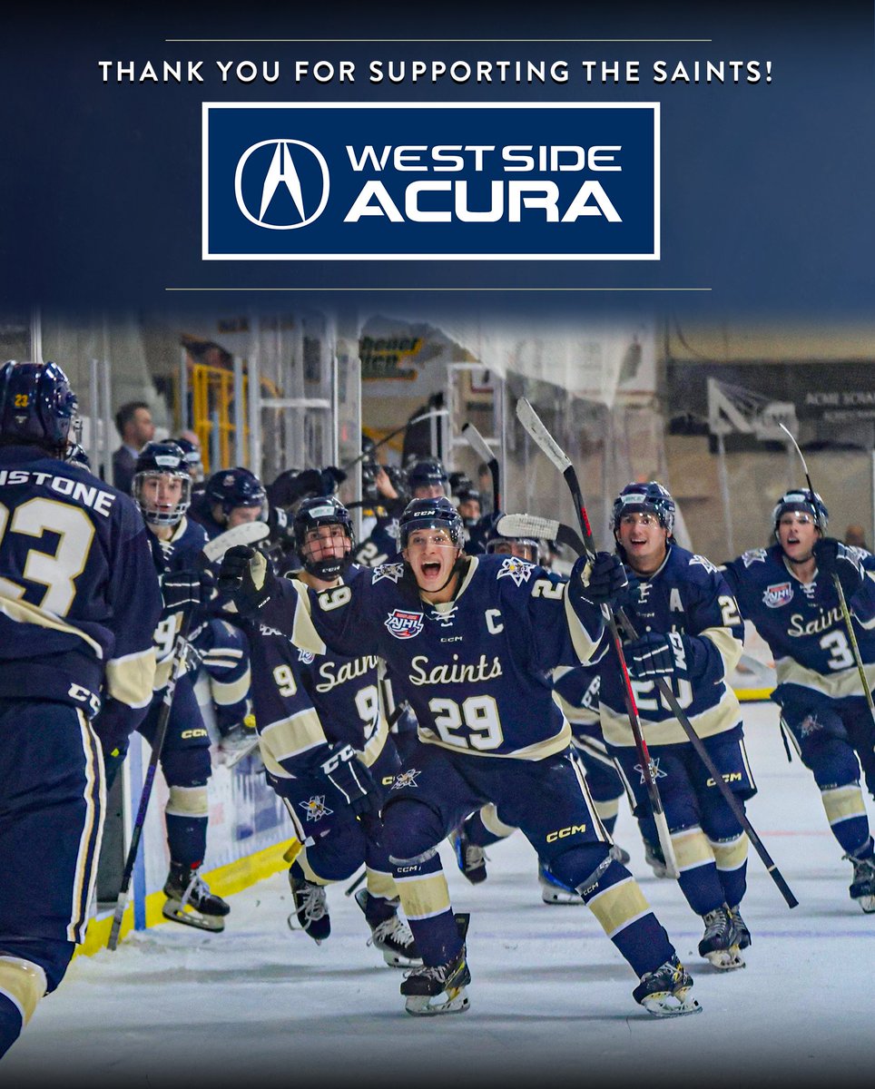 The Saints would like to thank <a href="/WestSideAcura/">West Side Acura</a> for their support this season!

#BCHL | #SaintsNation