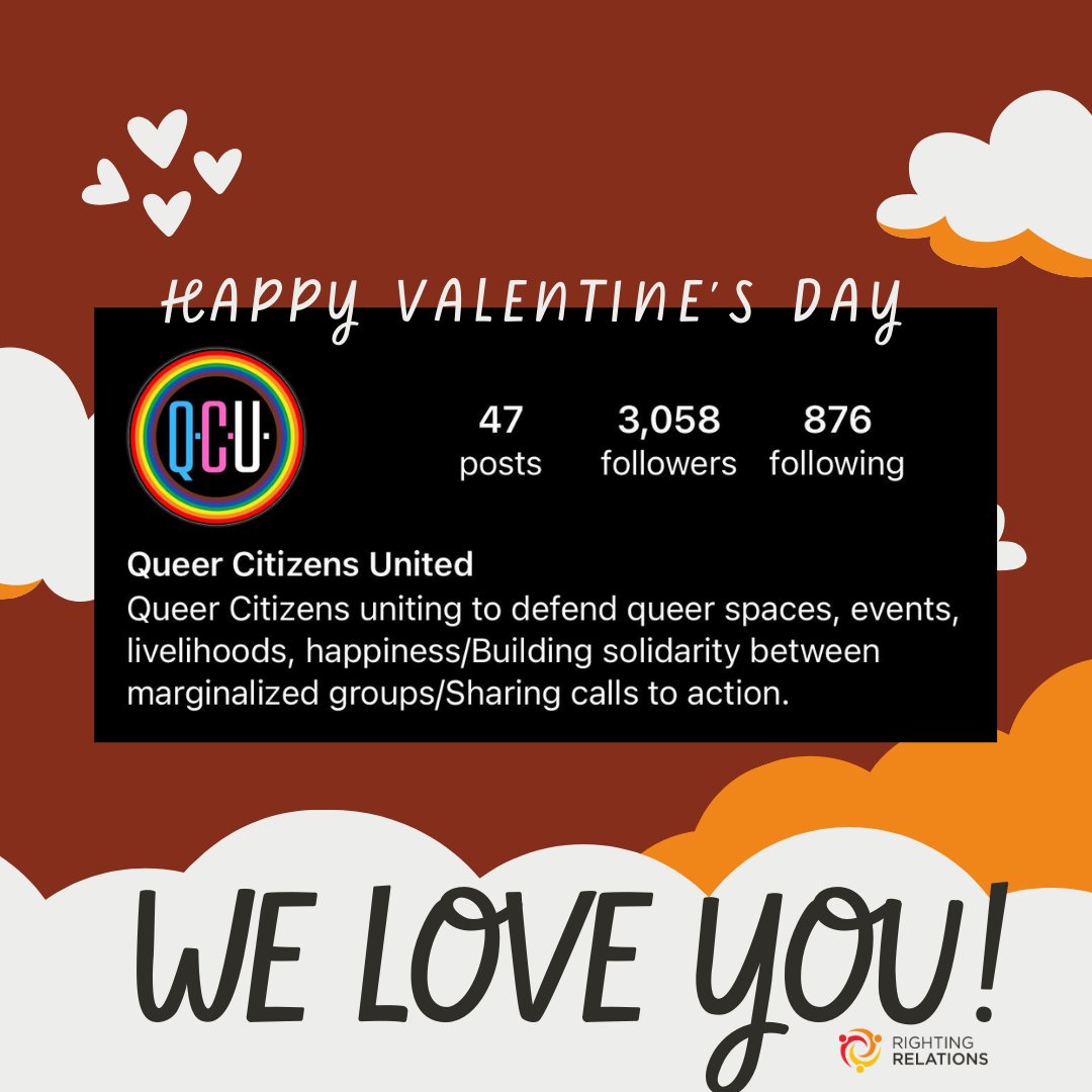 We love Queer Citizens United and everything they are doing to create and defend safe spaces. Help spread love and support their account by liking, sharing with your community.

#SignThePetition #SpreadKindness #transkids #kidsrights #Transrights #humanrights #2SLGBTQQIA+ #LGBTQ+