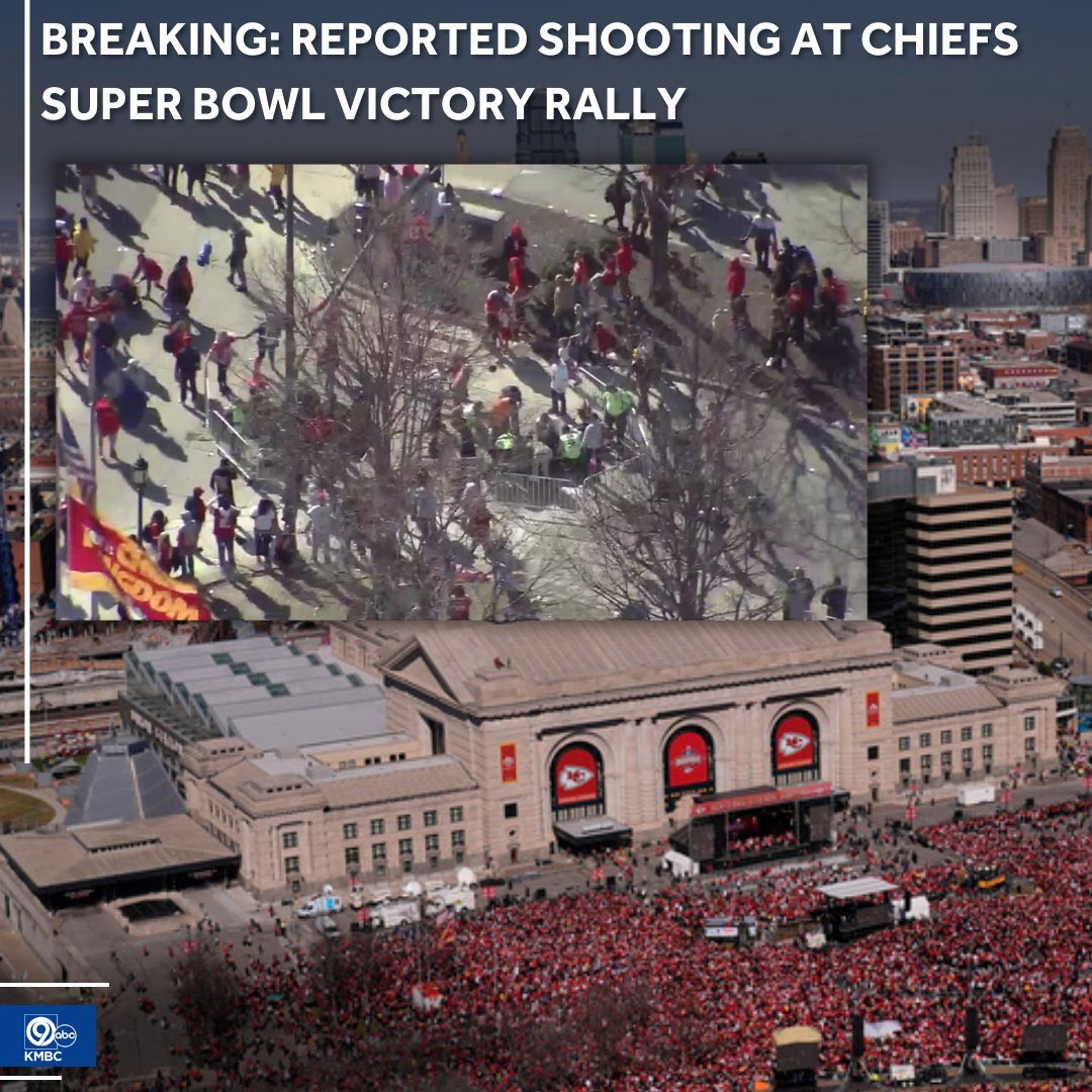 kmbc's tweet photo. Breaking news: Police are investigating a reported shooting at the victory rally for the Kansas City Chiefs at Union Station.
Live details: https://t.co/6OAF3lLSlZ https://t.co/j9WYRdmN7O