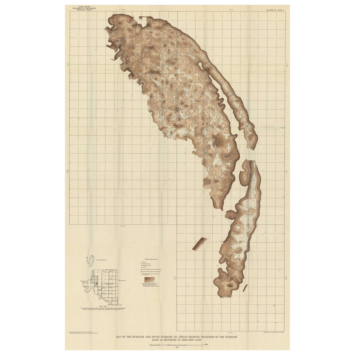 A set of maps depicting Osage County oil and gas resources, made by N. Wood Bass et al. of the @USGS, published in 1942. Interesting to see in light of @DavidGrann’s “Killers of the Flower Moon” (and its recent adaptation). pubs.usgs.gov/publication/b9…