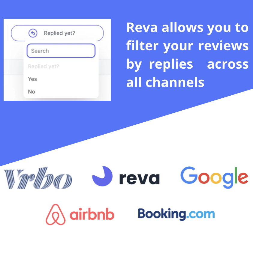revahospitality's tweet photo. We're pumped to launch Reva's new 'Review Reply feature! Now, managers and hoteliers can leverage Al to generate and publish review replies directly to Airbnb and Vrbo from one centralized place! https://t.co/5cbY5YJz0d