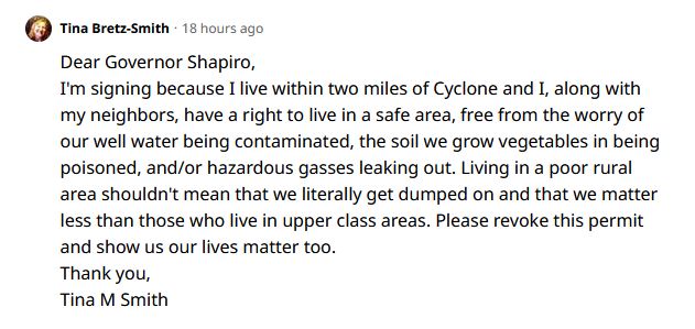 SaveOurStreams's tweet photo. @GovernorShapiro Don't force frack waste on a poor rural community REVOKE the FRACK waste disposal permit https://t.co/rZFxpg111y