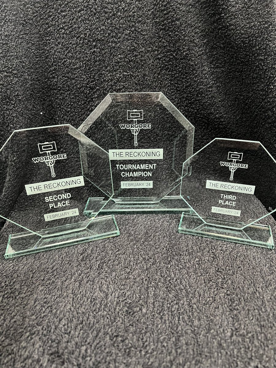 WORGORE's tweet photo. Bling bling ! 

Trophies for the Reckoning are here ! 

Few spots left of you fancy joining us. 

Check out https://t.co/WrqlDxoMN8 for full details.
#WarhammerCommunity #ageofsigmar https://t.co/boIVDwUsvV