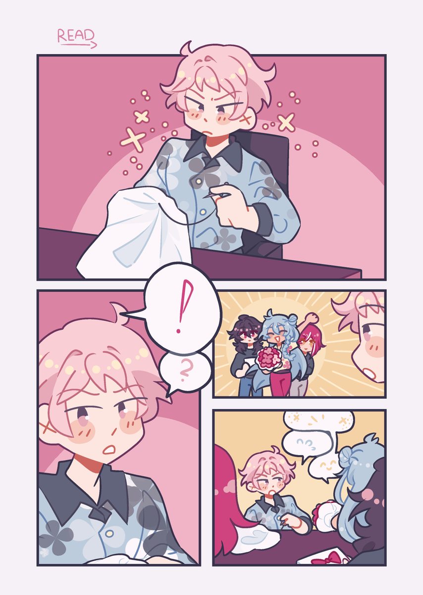 Valkavava's tweet photo. \♡ happy valentines, shu, from... literally everyone??? (but mostly mika) (2/7) ♡/
#あんスタ #みか宗 https://t.co/haUBS4hryC
