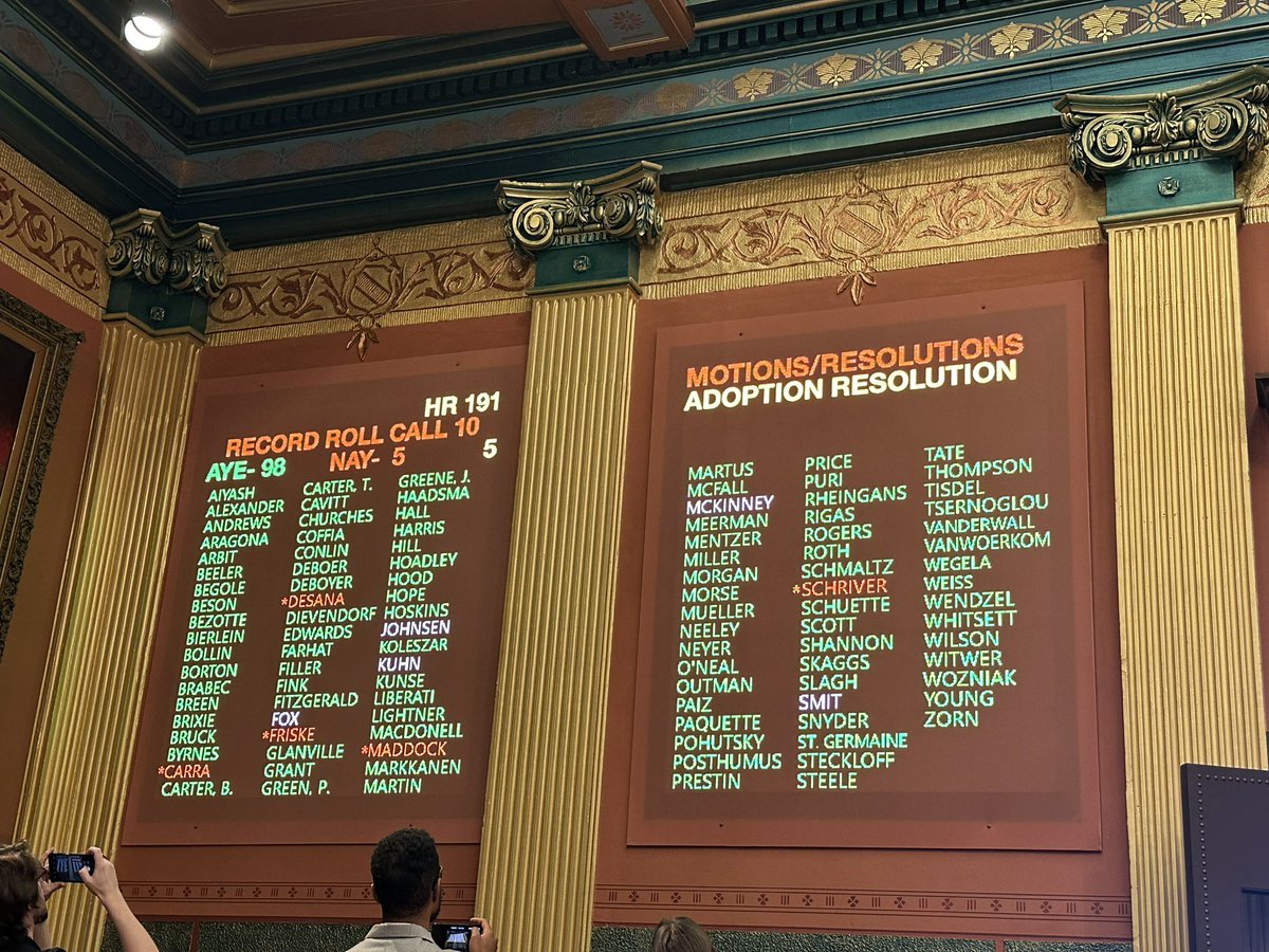 It’s shameful that Republicans can’t stand united in condemning racist, xenophobic hate speech. Two refused to even vote in support of @JasonMHoskins resolution to condemn such conduct in the legislature #MIleg