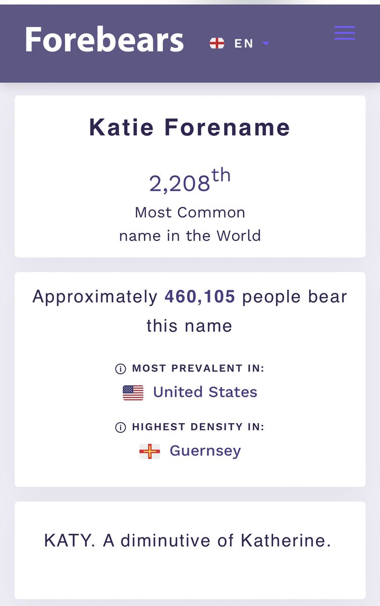 surely not highest density of Katies being guernsey?? of the whole world?!